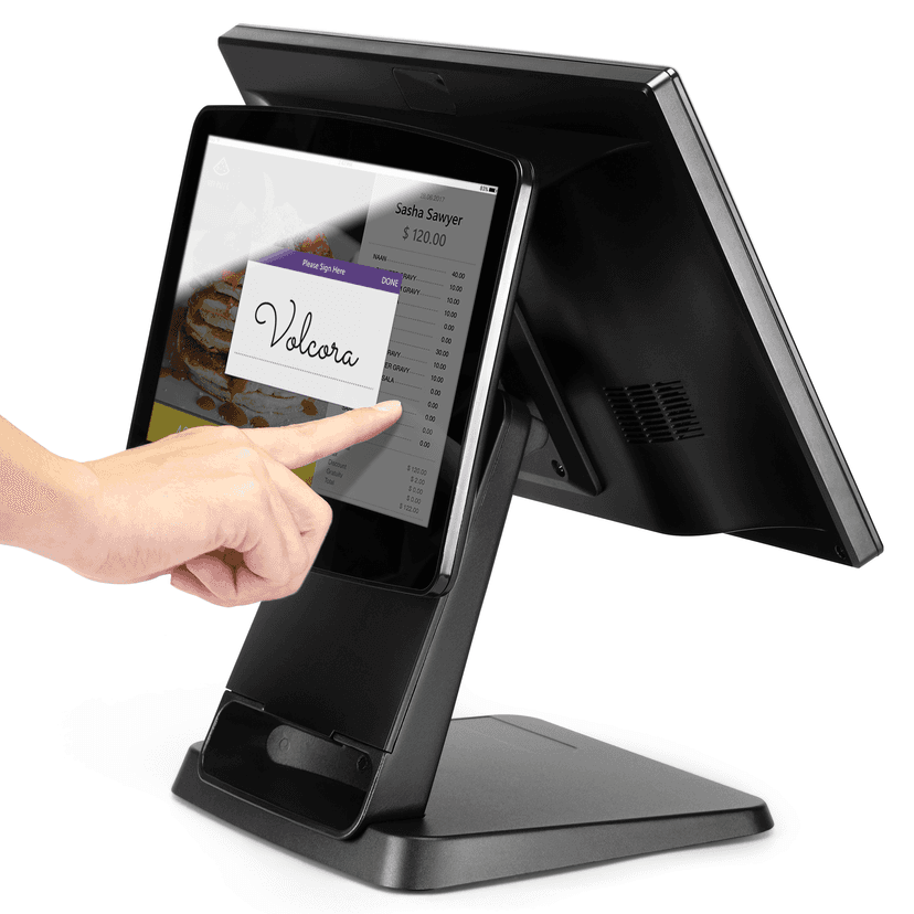 Dual Screen 15.6" plus 11" Customer Facing Touch Screens Android 14 POS Terminal. Rockchip RK3576 CPU, 8GB Memory, 64GB Hard Disk
