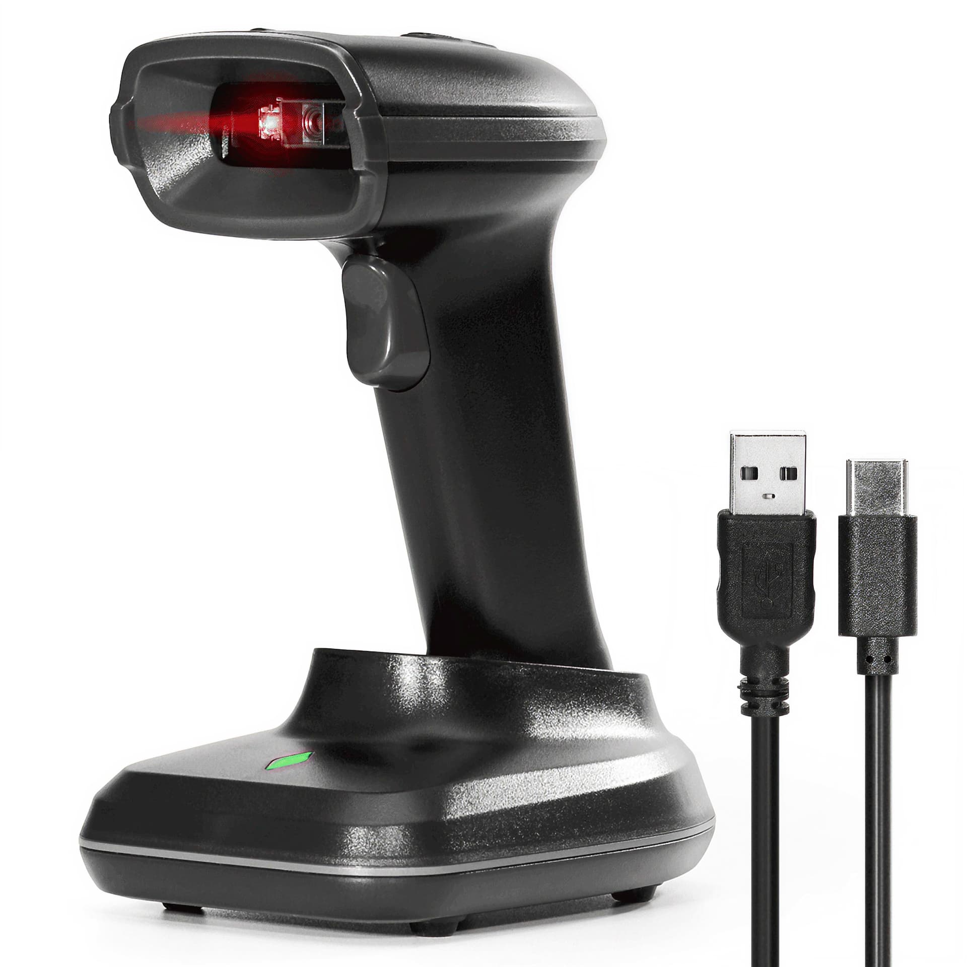 2D Wireless BT+2.4G High Performance Barcode Scanner With Charging Base - V-HHBS-A1, Black